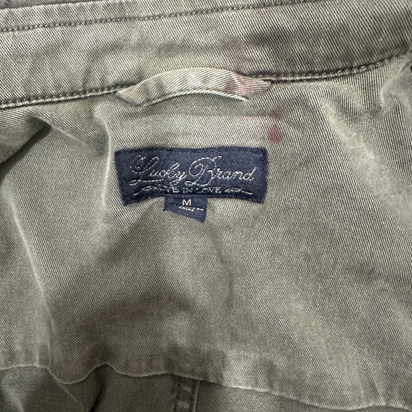 Lucky Brand Military Jacket M Cinched Waist Utility Army Olive Green Zip - Picture 11 of 13